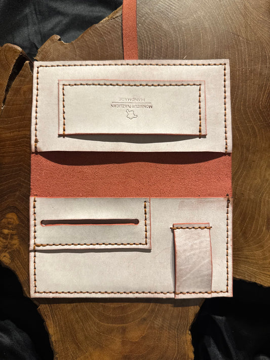 Pochette à tabac blanche rose en cuir pueblo ghost