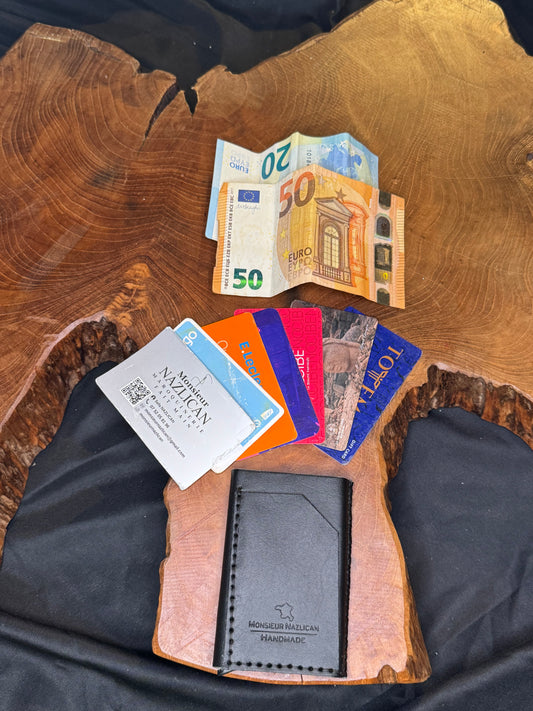 Porte-cartes automatiques en cuir couture à la main