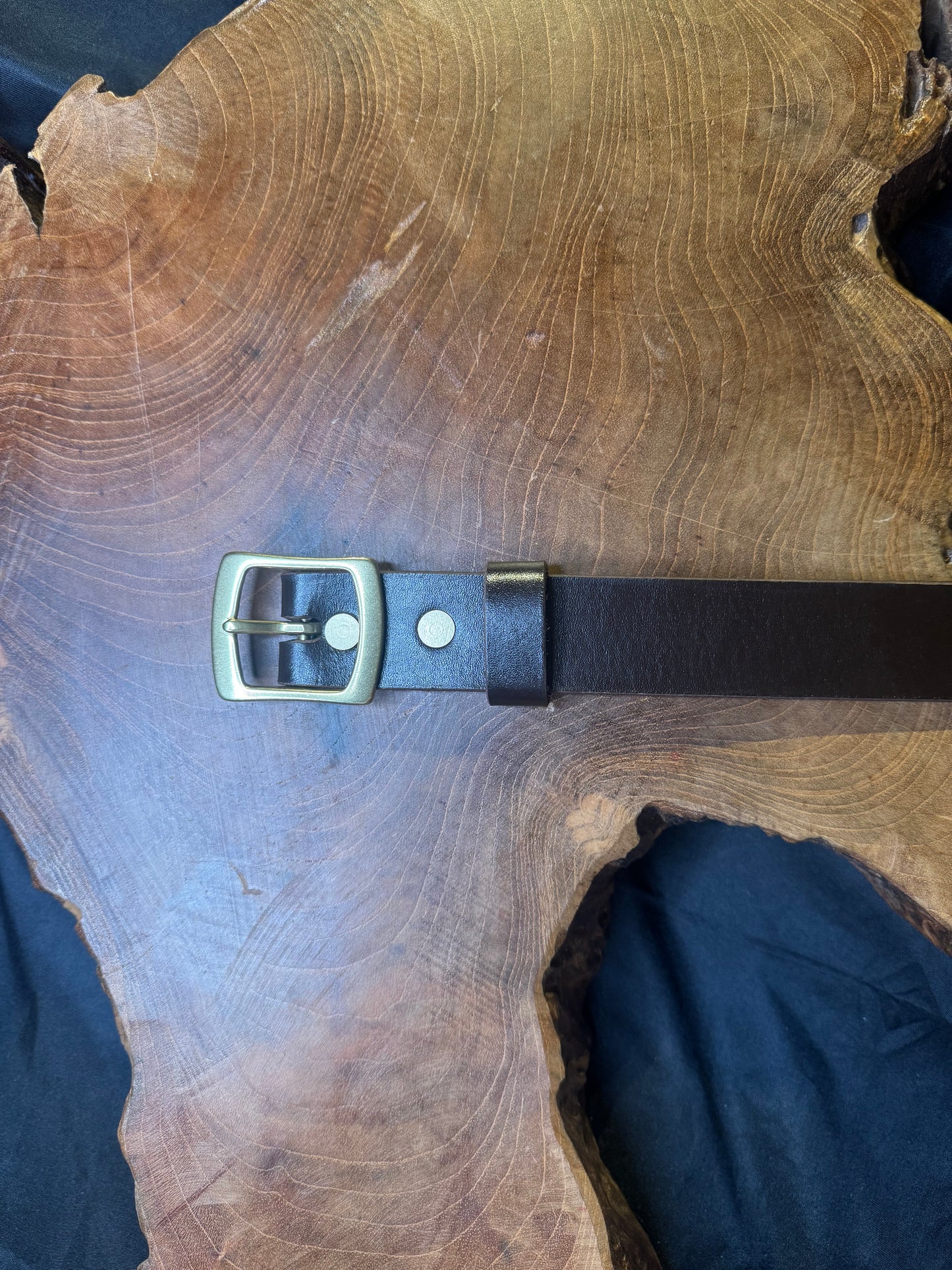 Ceinture femme fait main boucle en laiton couleur marron