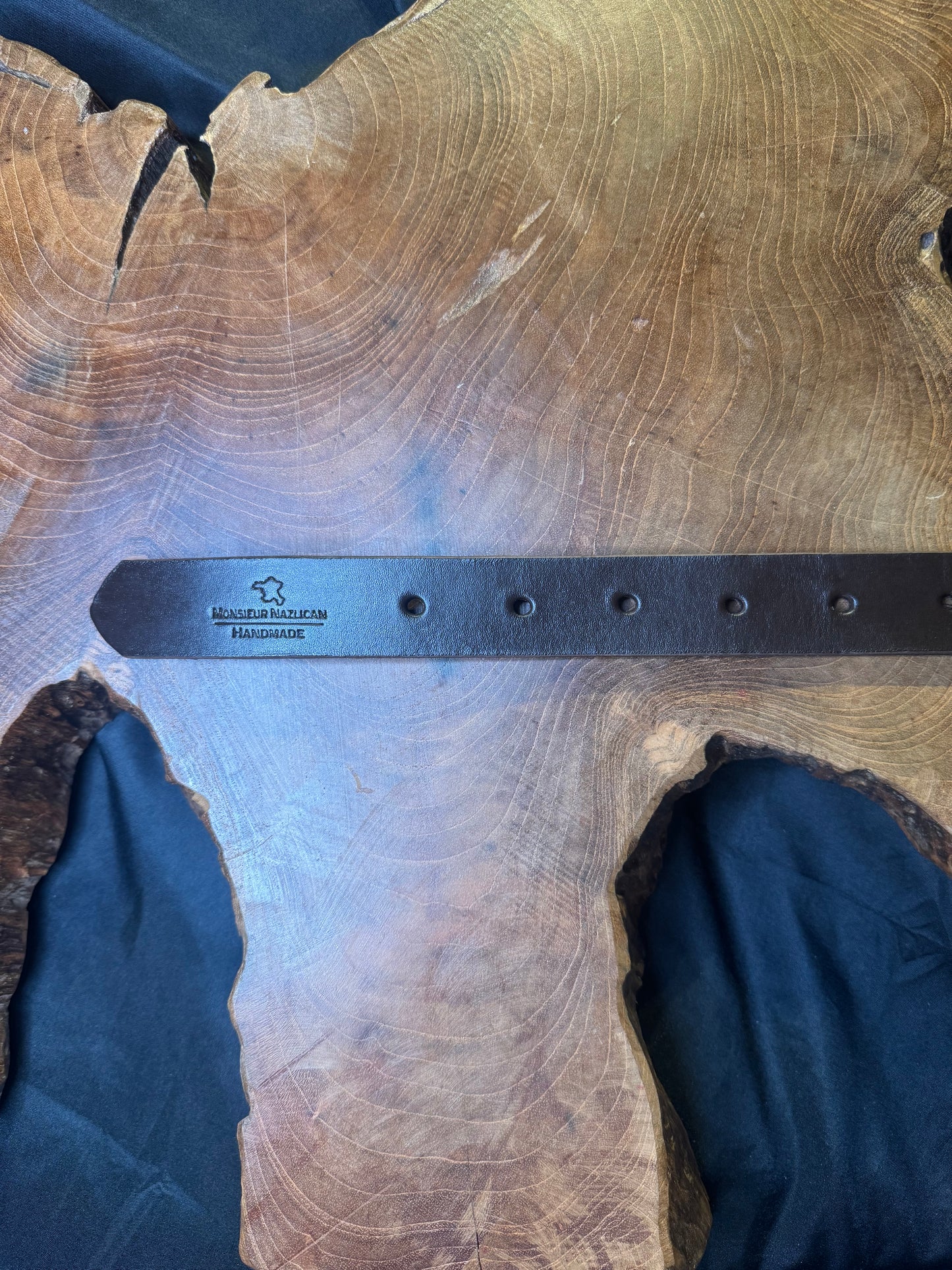 Ceinture femme fait main boucle en laiton couleur marron