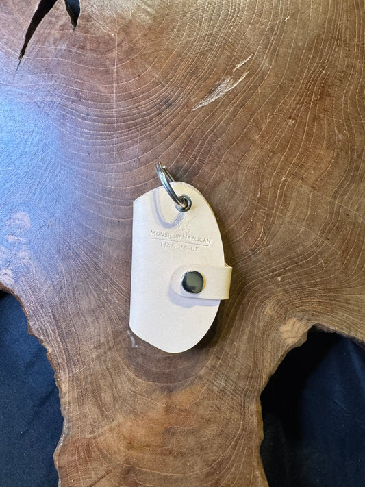 Porte-clé en cuir pueblo ghost blanc rose