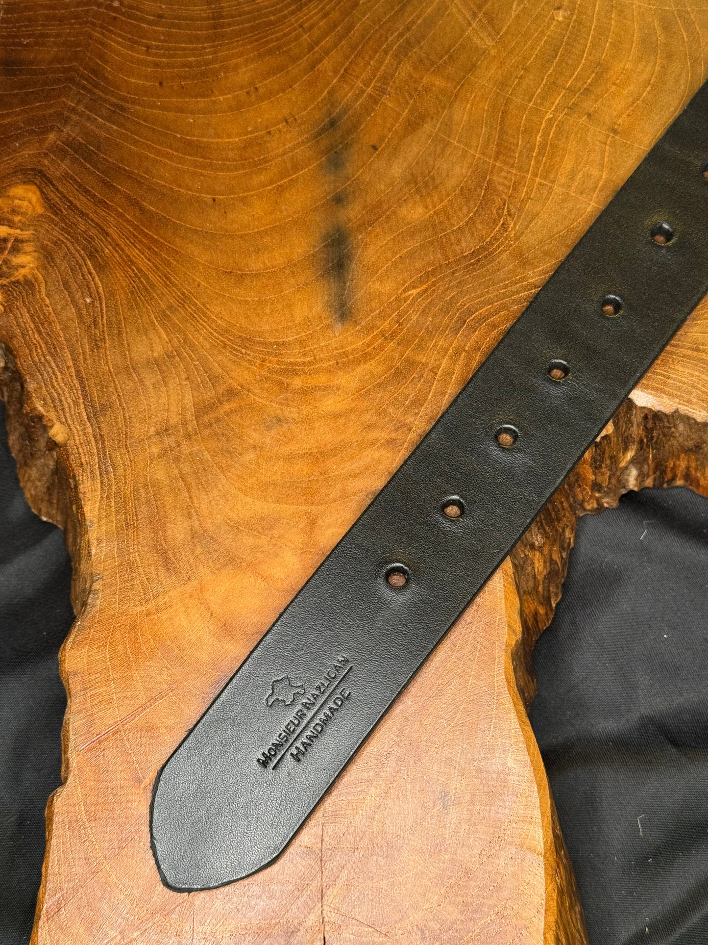 Ceinture homme fait main boucle en laiton