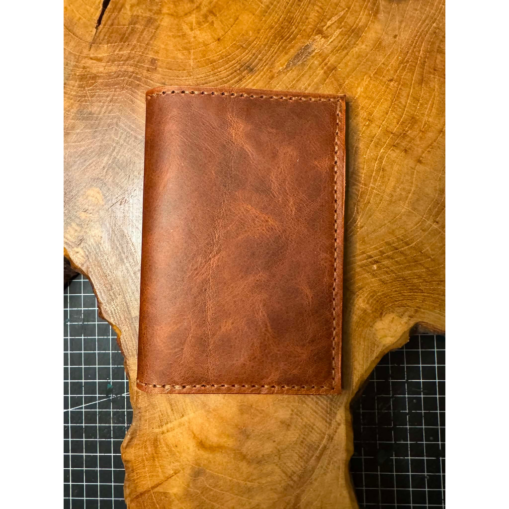 Handmade customizable leather passport holder