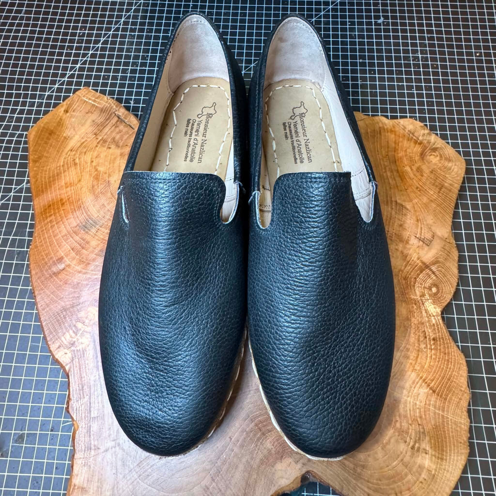 Yemeni d'Anatolie Noir Classique – Chaussures traditionnelles turques faites main