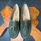 Handmade green loafers