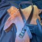 Ceinture Marron Femme en cuir fait main, boucle laiton