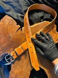 Ceinture Vintage en cuir italien fait main pour Homme