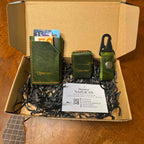 Artisanal card holder and lighter gift set