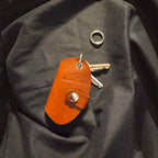 Handmade closed leather keychain