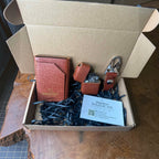 Artisanal card holder and lighter gift set