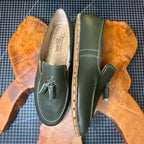 Handmade green loafers