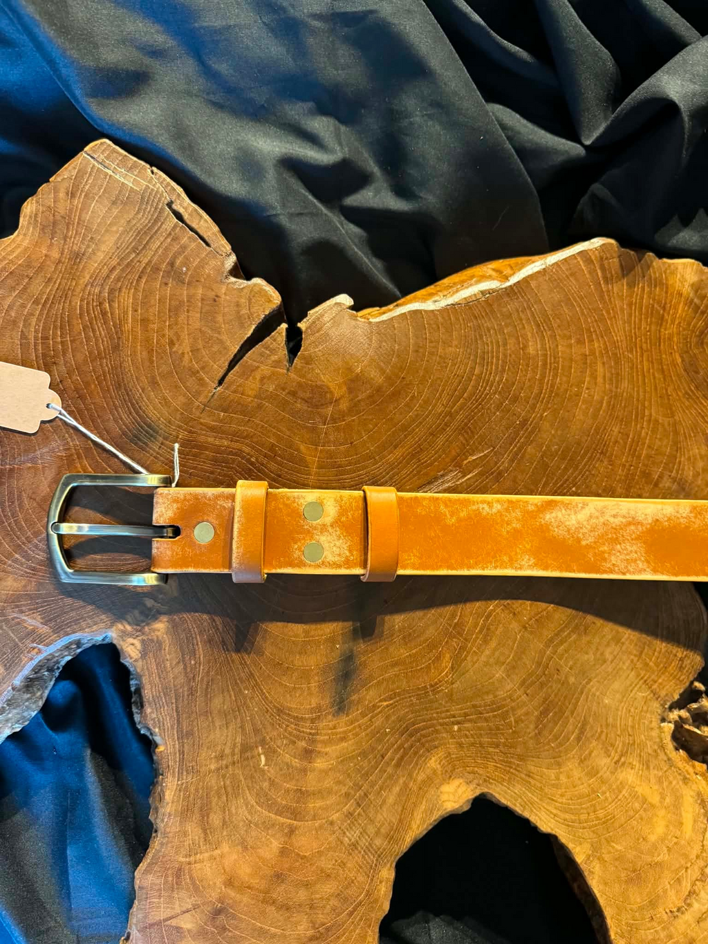 Ceinture Vintage en cuir italien fait main pour Homme