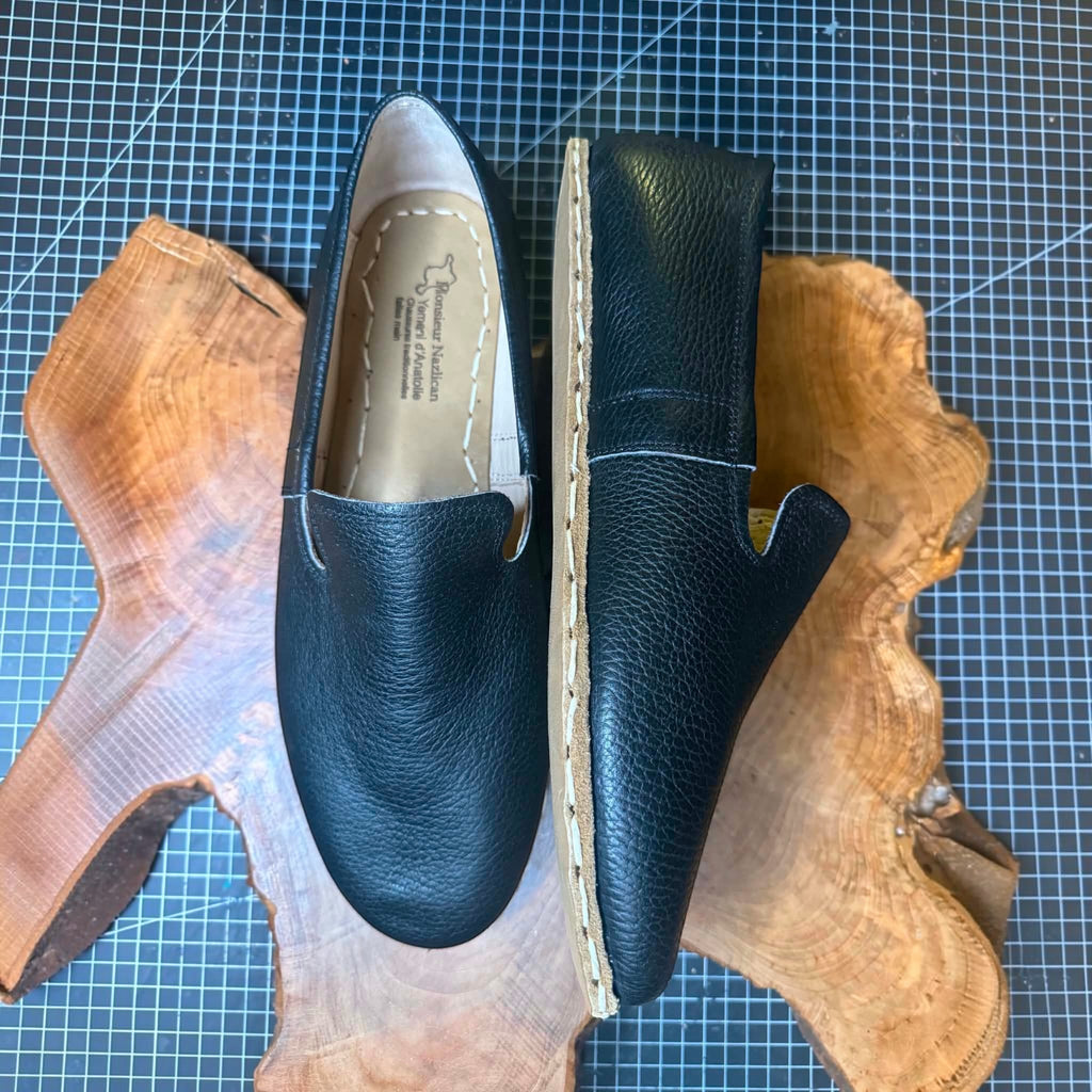 Yemeni d'Anatolie Noir Classique – Chaussures traditionnelles turques faites main
