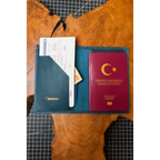Handmade customizable leather passport holder