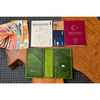 Handmade customizable leather passport holder